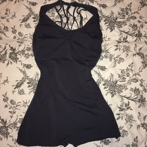 Capezio strappy back halter biketard, adult M/L